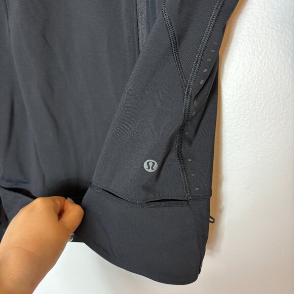 Lululemon Black Nulux UVP Run Jacket Size 10 Athleisure Sun Protection Gym - Picture 9 of 16